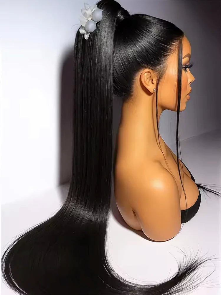 Long Straight Human Hair Wig – 13x4 & 13x6 HD Lace Front Glueless 16–42 Inches