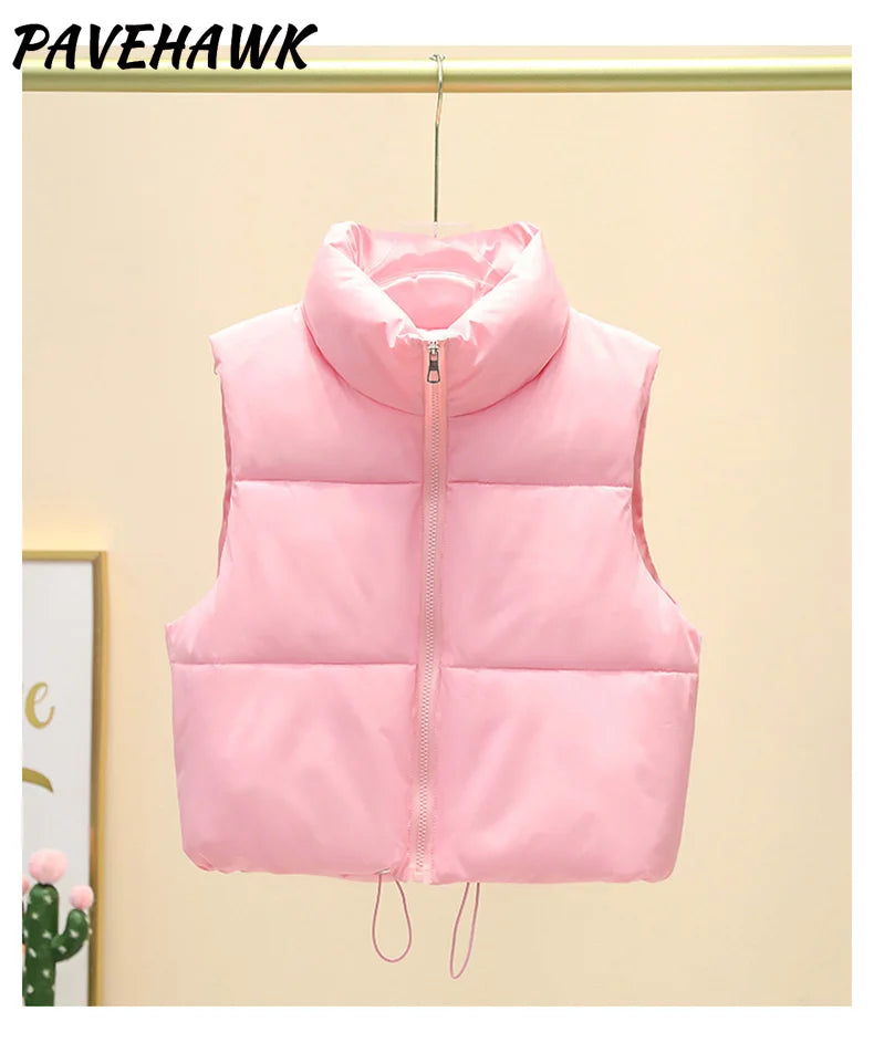Women's Puffer Vest – Sleeveless Stand Collar Down Gilet