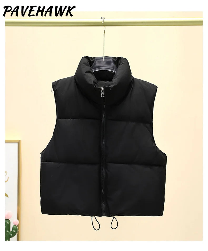Women's Puffer Vest – Sleeveless Stand Collar Down Gilet