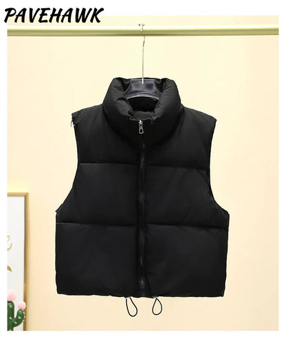 Women's Puffer Vest – Sleeveless Stand Collar Down Gilet