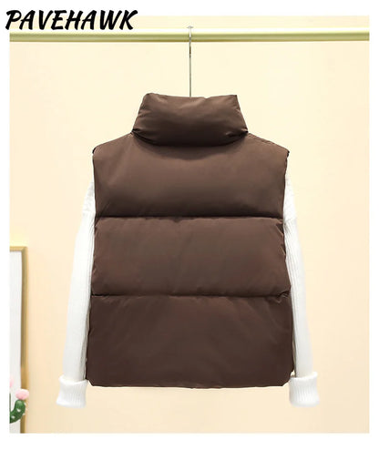 Women's Puffer Vest – Sleeveless Stand Collar Down Gilet