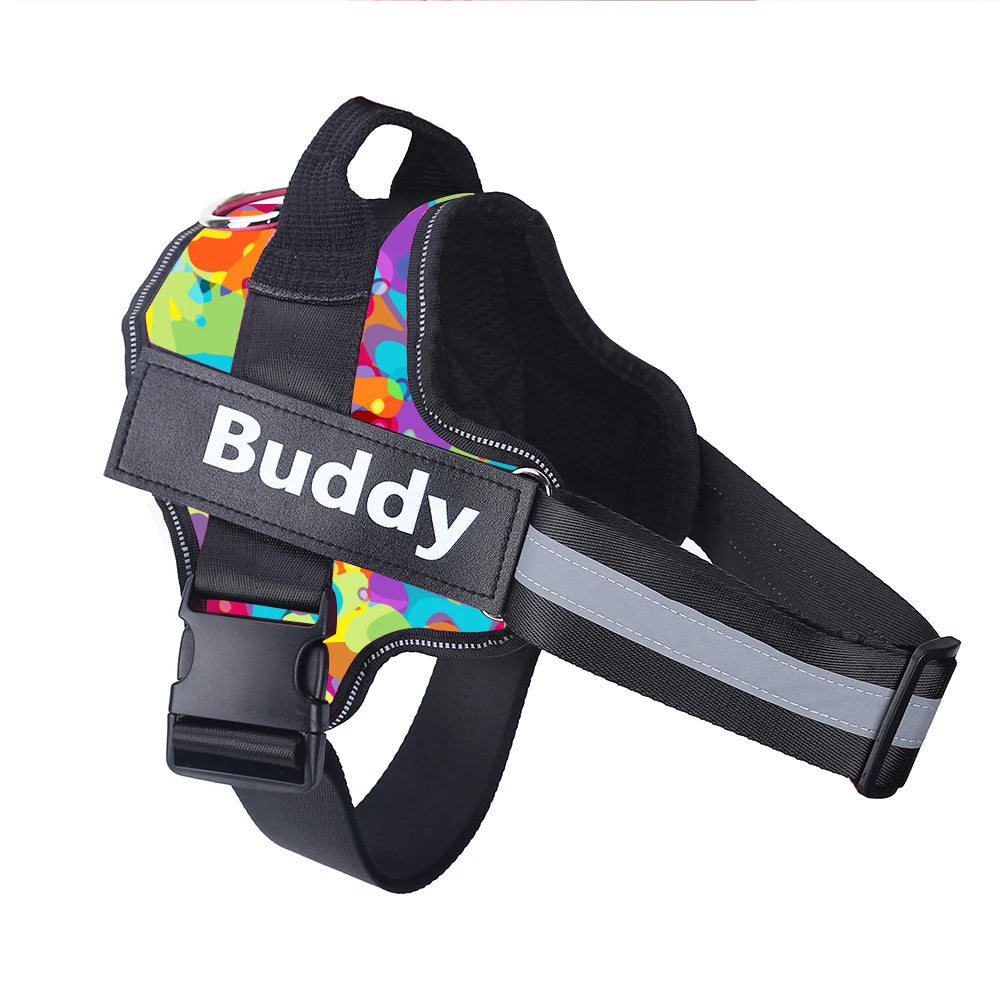 Personalized No-Pull Dog Harness – Reflective Breathable Vest for Small to Large Dogs