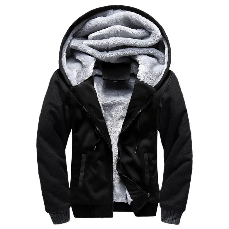 Men's Fleece-Lined Camouflage Winter Hoodie Jacket