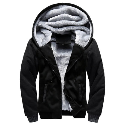Men's Fleece-Lined Camouflage Winter Hoodie Jacket