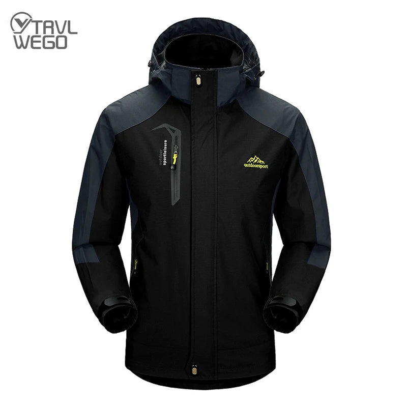 Men's Outdoor Hiking Windbreaker Jacket – Waterproof Hooded Coat