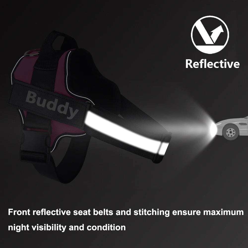 Personalized No-Pull Dog Harness – Reflective Breathable Vest for Small to Large Dogs