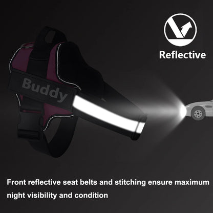 Personalized No-Pull Dog Harness – Reflective Breathable Vest for Small to Large Dogs
