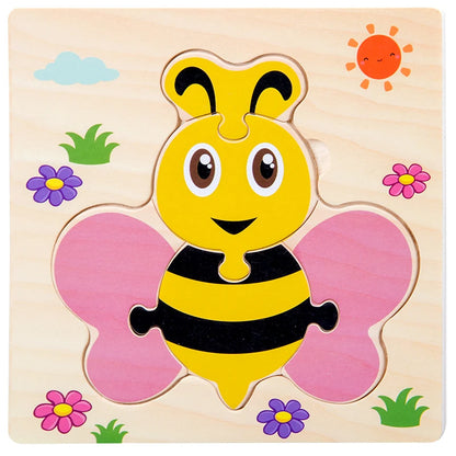 Wooden 3D Animal Puzzle for Babies – Educational Jigsaw Toy