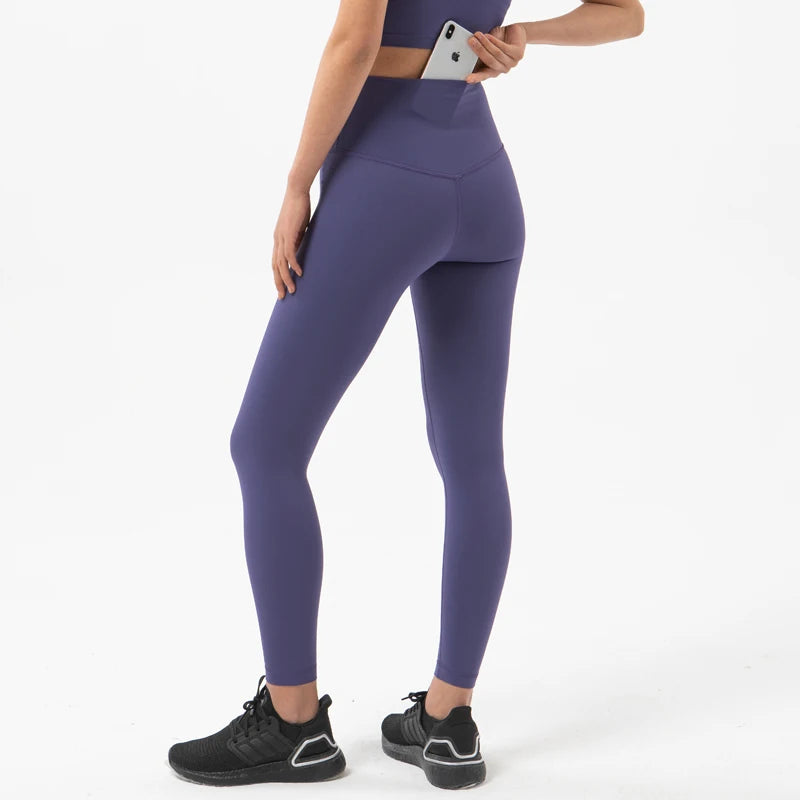 Women's Nylon Yoga Pants – Gym Leggings with Elastic Waist