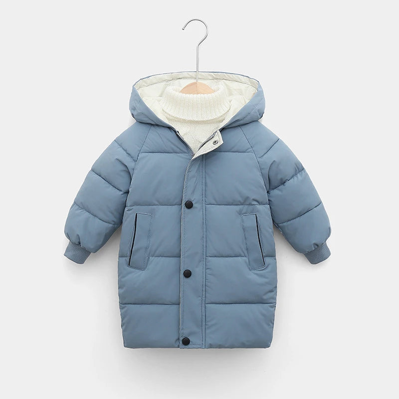 Kids Hooded Puffer Parka Coat – Warm Winter Jacket for Boys & Girls