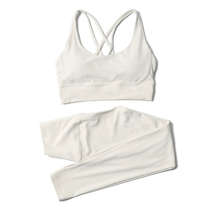 Women's Nylon Yoga Set – Sports Bra & Leggings 2-Piece