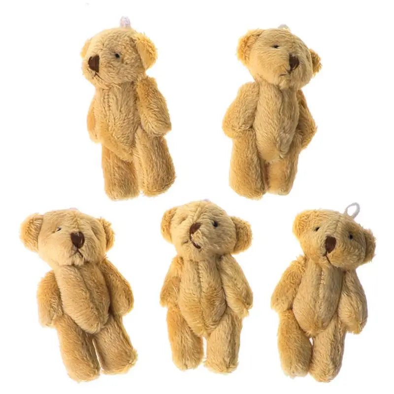 Mini Kawaii Teddy Bear Plush Toys – Set of 5 Pearl Velvet Stuffed Dolls