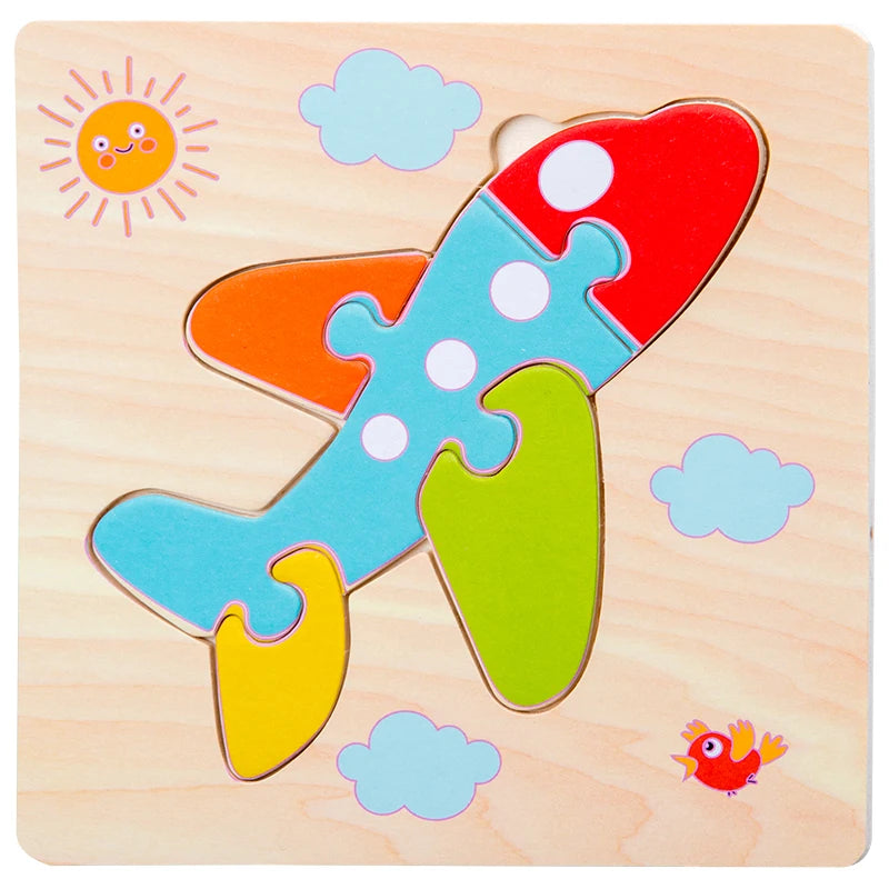 Wooden 3D Animal Puzzle for Babies – Educational Jigsaw Toy
