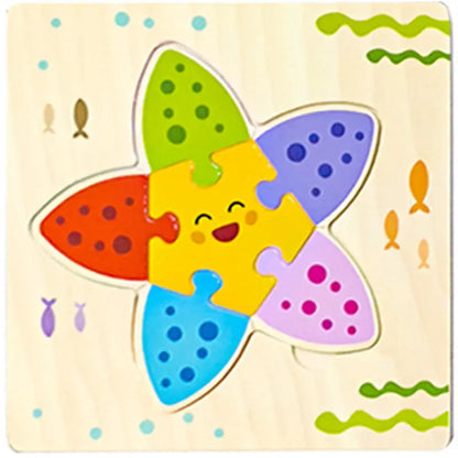 Wooden 3D Animal Puzzle for Babies – Educational Jigsaw Toy
