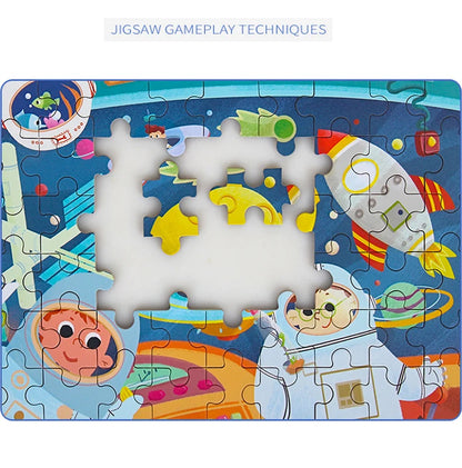 60-Piece Wooden Jigsaw Puzzle for Kids – Cartoon Ocean Animals