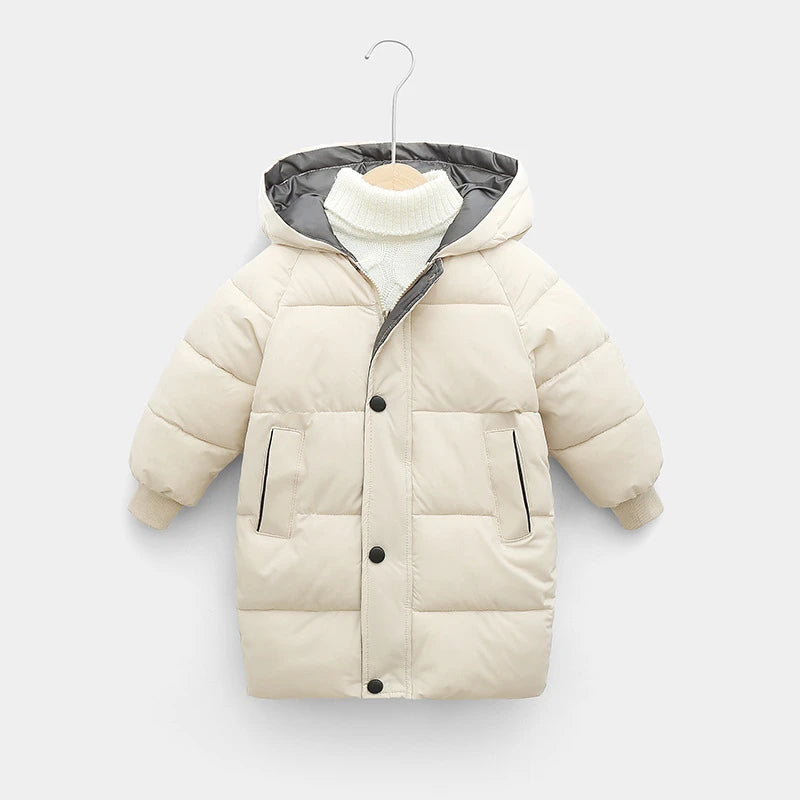 Kids Hooded Puffer Parka Coat – Warm Winter Jacket for Boys & Girls
