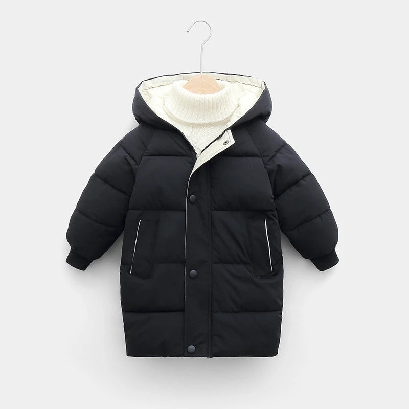 Kids Hooded Puffer Parka Coat – Warm Winter Jacket for Boys & Girls