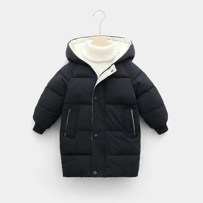 Kids Hooded Puffer Parka Coat – Warm Winter Jacket for Boys & Girls