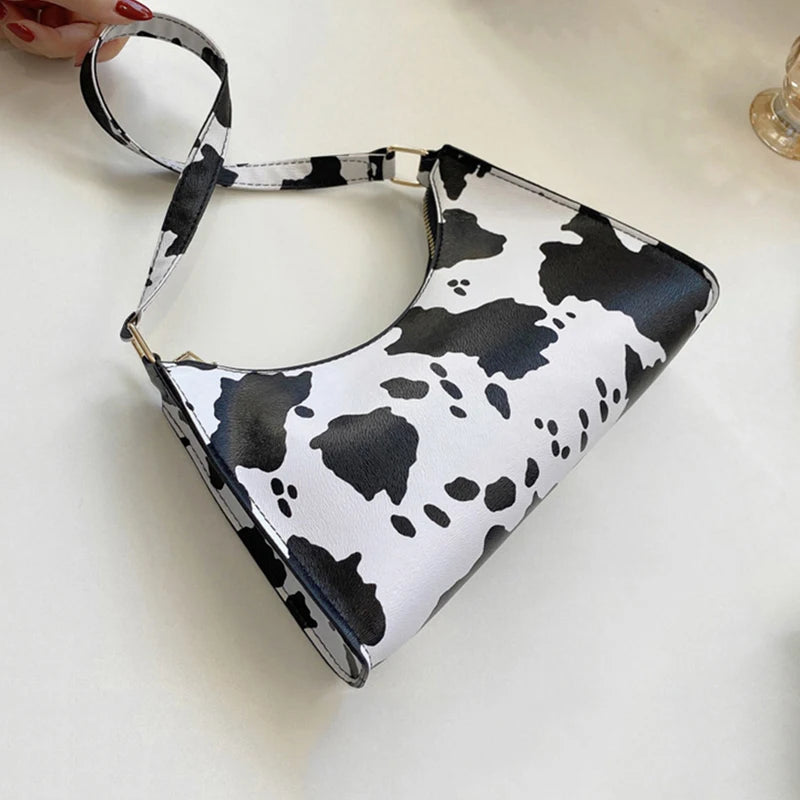 Animal Print PU Leather Shoulder Bag for Women