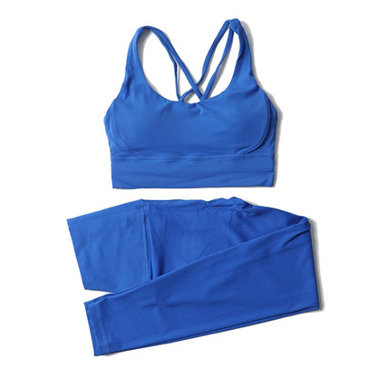 Women's Nylon Yoga Set – Sports Bra & Leggings 2-Piece