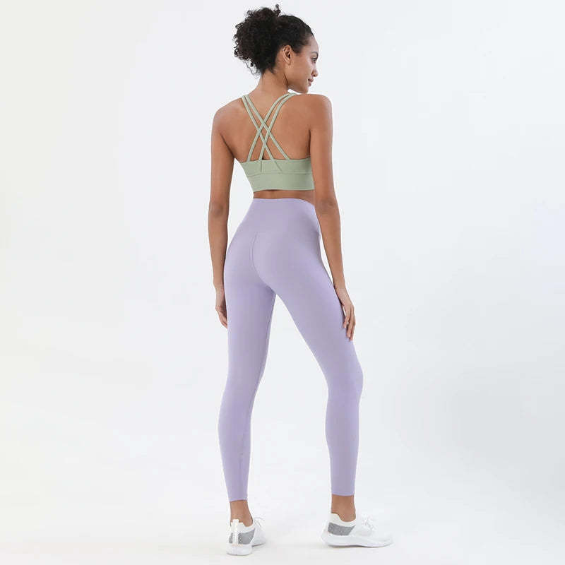 Women's Nylon Yoga Set – Sports Bra & Leggings 2-Piece