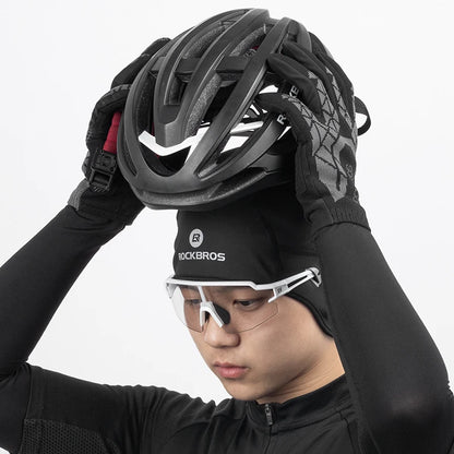 ROCKBROS Winter Cycling Cap Windproof Thermal Fleece Skull Cap with Ear Covers