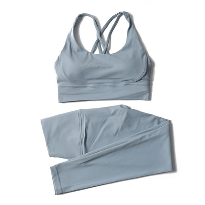 Women's Nylon Yoga Set – Sports Bra & Leggings 2-Piece