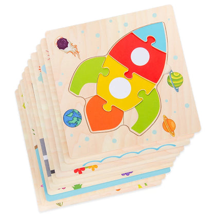 Wooden 3D Animal Puzzle for Babies – Educational Jigsaw Toy