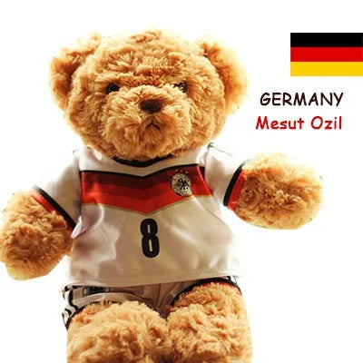 Football Player Plush Teddy Bear Doll – Soccer Star Souvenir Gift