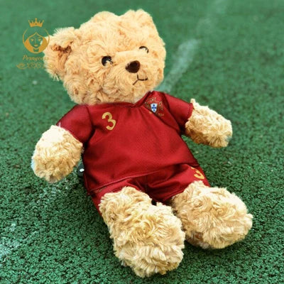 Football Player Plush Teddy Bear Doll – Soccer Star Souvenir Gift