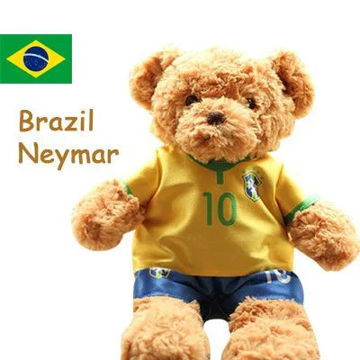 Football Player Plush Teddy Bear Doll – Soccer Star Souvenir Gift