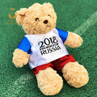 Football Player Plush Teddy Bear Doll – Soccer Star Souvenir Gift