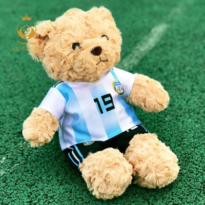 Football Player Plush Teddy Bear Doll – Soccer Star Souvenir Gift