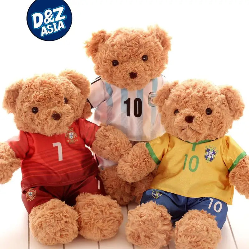 Football Player Plush Teddy Bear Doll – Soccer Star Souvenir Gift