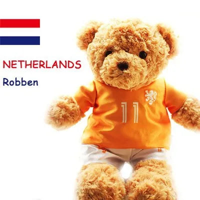 Football Player Plush Teddy Bear Doll – Soccer Star Souvenir Gift