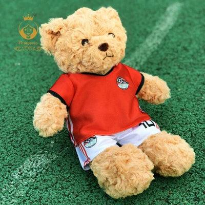 Football Player Plush Teddy Bear Doll – Soccer Star Souvenir Gift