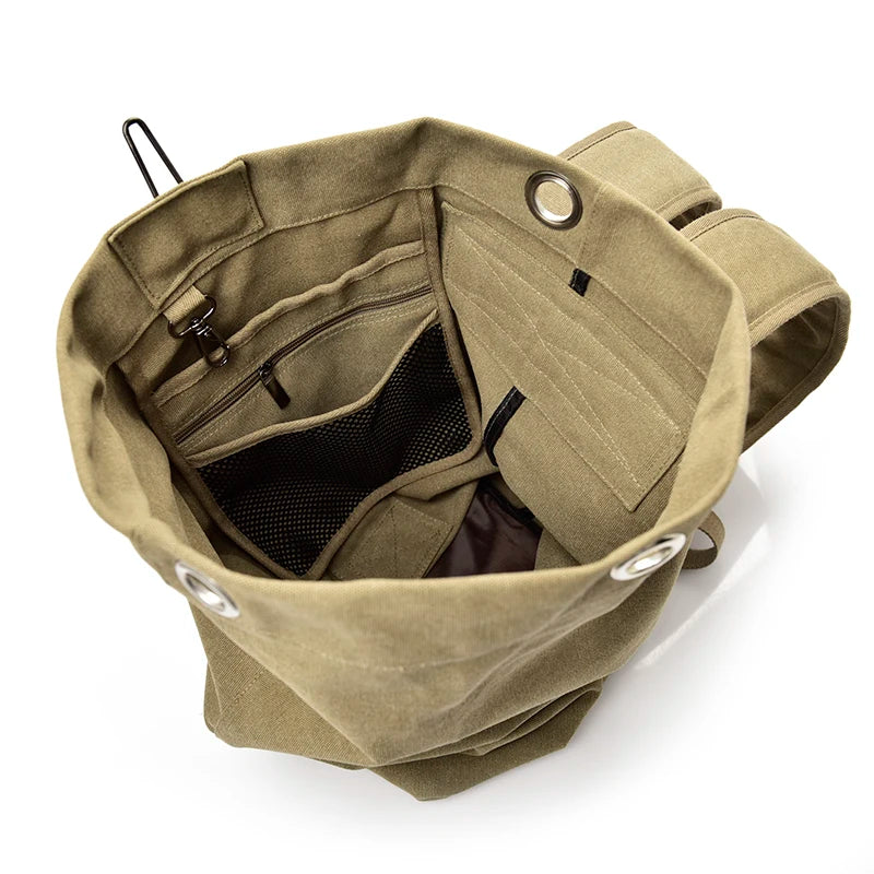 Large Canvas Travel Backpack – Men's Mountaineering Duffel Bag