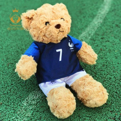 Football Player Plush Teddy Bear Doll – Soccer Star Souvenir Gift