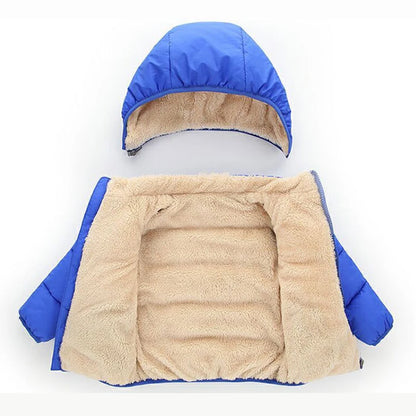 Kids Winter Hooded Puffer Jacket – Thick Fleece-Lined Coat for Boys & Girls