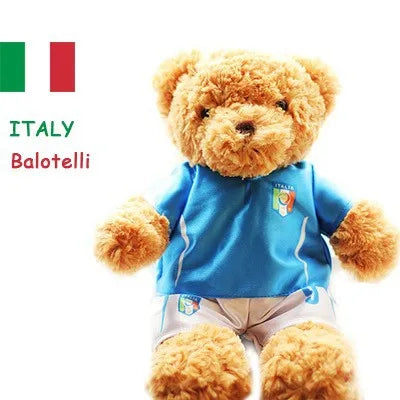 Football Player Plush Teddy Bear Doll – Soccer Star Souvenir Gift