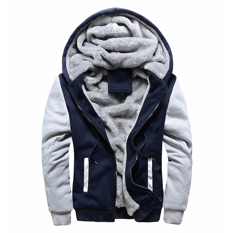 Men's Fleece-Lined Camouflage Winter Hoodie Jacket