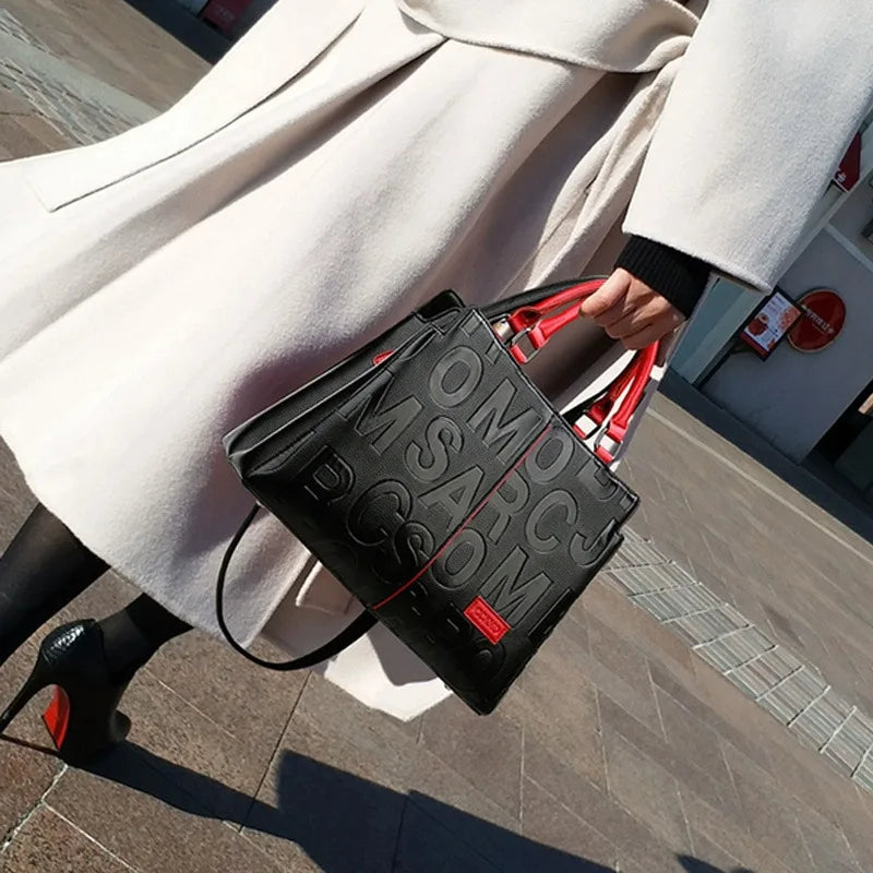 PU Leather Tote Handbag for Women – Large Capacity Crossbody Bag