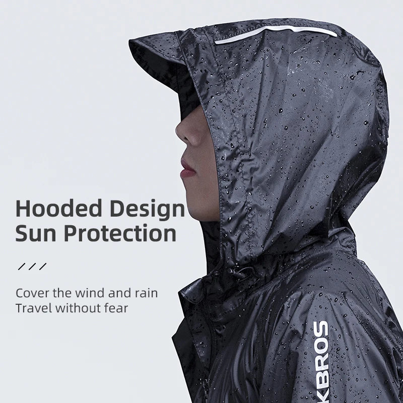 ROCKBROS Waterproof Cycling Jacket – Men's Hooded Raincoat