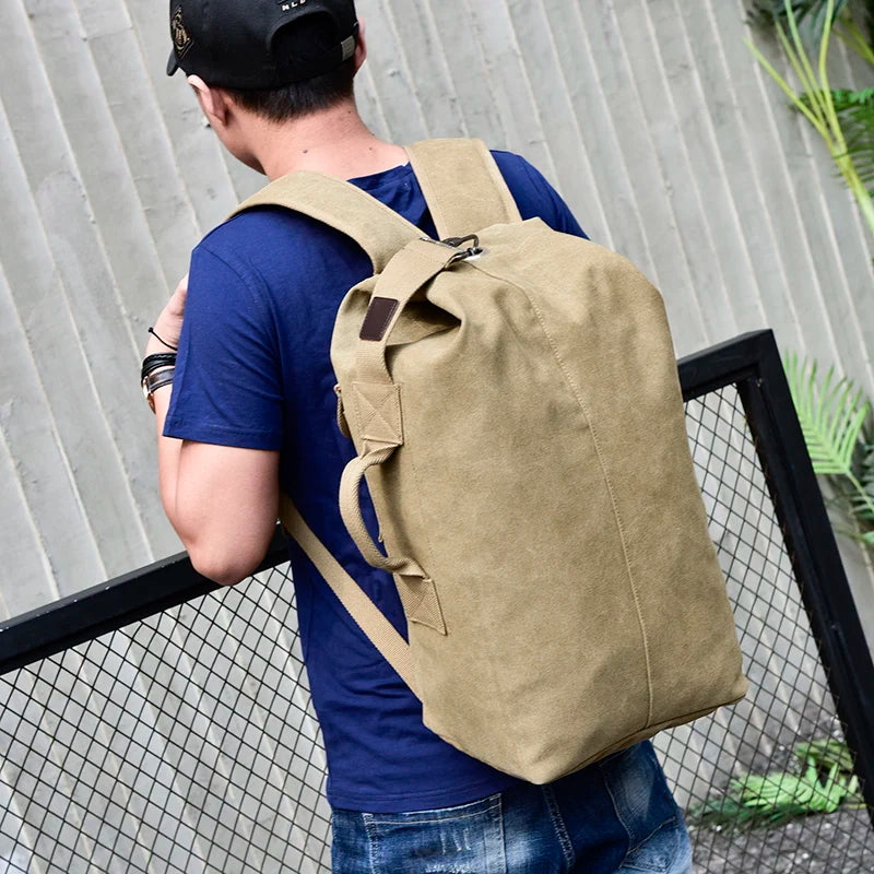 Large Canvas Travel Backpack – Men's Mountaineering Duffel Bag