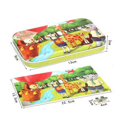 60-Piece Wooden Jigsaw Puzzle for Kids – Cartoon Ocean Animals