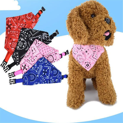 Pet Bandana Collar Scarf – Adjustable Washable Dog & Cat Neck Accessory