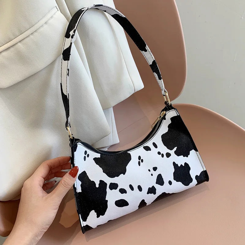 Animal Print PU Leather Shoulder Bag for Women