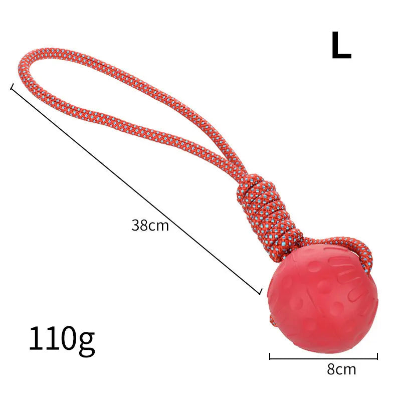 Rubber Dog Ball Toy – Bite-Resistant Solid Ball for Puppies & Large Dogs (S–XL)