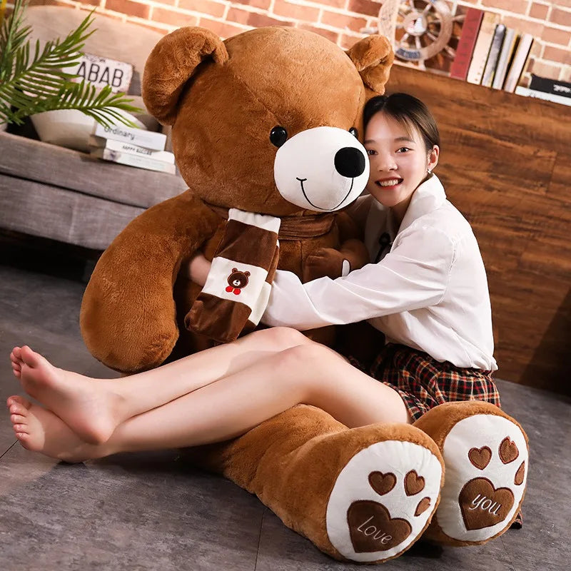 Large Teddy Bear Plush Toy with Scarf & Love Heart – 31.5in Gift