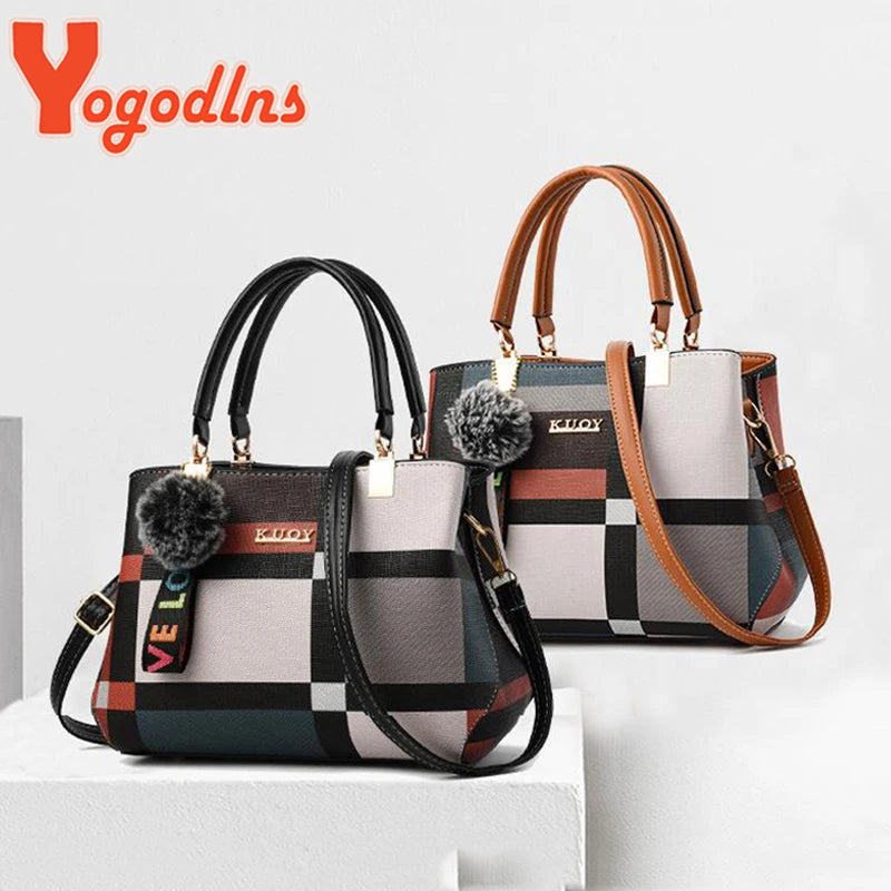 Plaid Luxury Handbag for Women – Designer Shoulder & Crossbody Bag